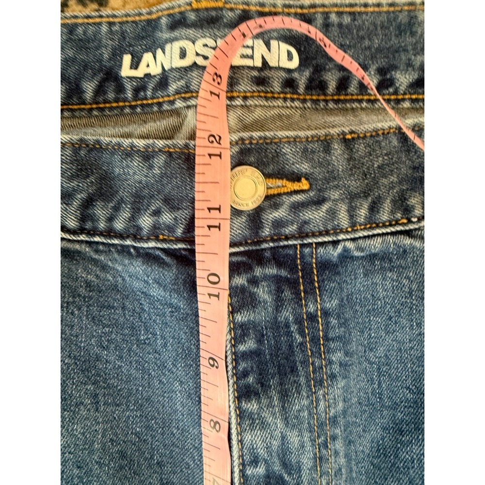 Lands End High Rise Straight Leg Jeans Women Size 16W Medium Wash Distressed - Picture 10 of 11